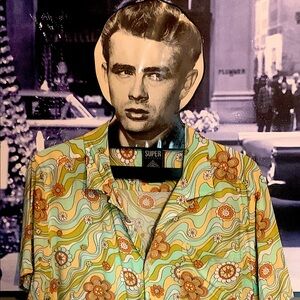 Super Massive Retro Floral Shirt Lrg EUC